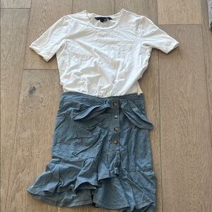 Veronica Beard Mixed media dress with Ruffle Detail